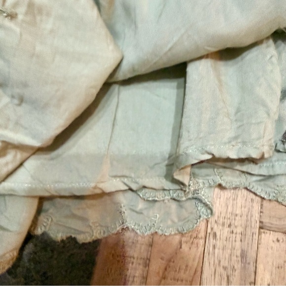 Aritzia Wilfred Daiquiri Dress 🌿 Sage Green Boho Babydoll Tiered Mini - Picture 5 of 7